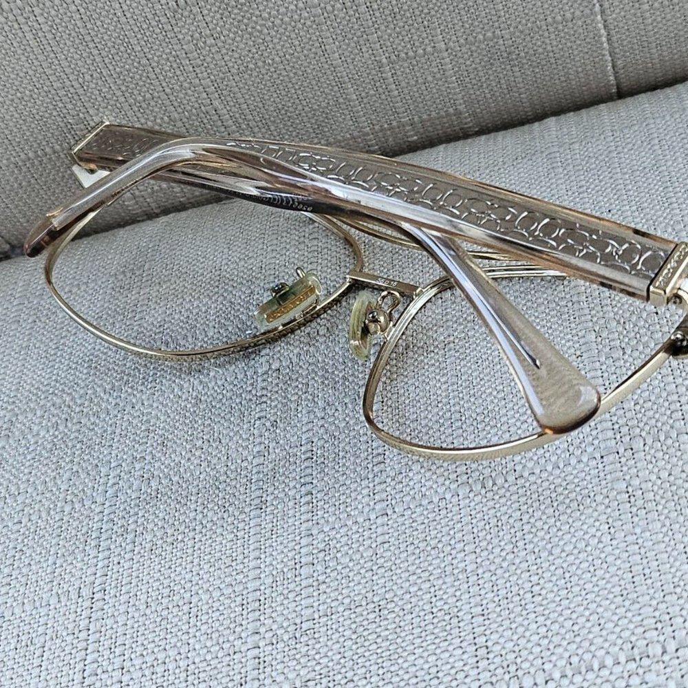 Coach Women Eyeglasses Frame LT Gold /Crys Lt Brown 56[]16 135 Glasses - Picture 4 of 11